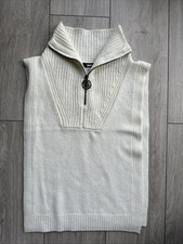 DKNY Damen warme gerippte Pull-Over Ripp Weste/ Zip Kragen Halswärmer Weste weiß Damen-Neck Warmer price