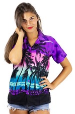 Funky Hawaiibluse Hawaiihemd Damen Beach Violett Unisex Damen-Beach Tasche price