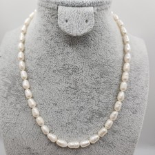 Vintage Zuchtperlen Halskette 16 Zoll Reisperle goldfarben Kastenverschluss weiß Pearl Necklace price