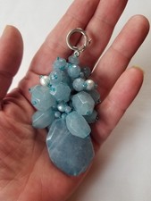 Perlen blau Quarz und Süßwasserperlen Anhänger Cluster JD 925 Pearl Necklace price