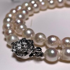 Akoya Perlenkette 6,4-6,8 mm 42 cm echte Perle schöne Obertöne halbrund Pearl Necklace price