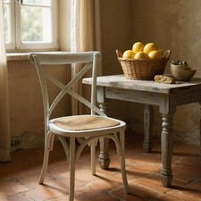 Esszimmerstuhl grau mit gekreuzter Rückenlehne bequem & stilvoll Eiche Holz Home Cafe Büro Café- & Kantinenstuhl price