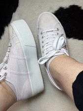 Schöne Damen Sneaker Schuhe Superga Plateau Platform Weiß Gr. 38 Stoffschuhe Platform Schuhe price
