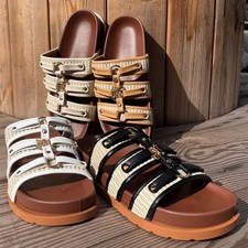 Grobe Damen Sommer Slipper mit breiten Trägern und bequemer Passform Damen-Slippers und Sandals price
