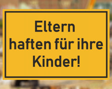 Aufkleber Eltern haften für ihre Kinder - Schild Sticker Hinweisschild Sticker Spiegel price