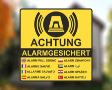 Aufkleber Achtung Alarmgesichert Gelb - Schild Sticker - Hinweisschild Sticker Spiegel price