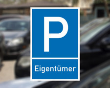 Aufkleber Eigentümer Parkplatz Blau - Schild Sticker Hinweisschild Warnschild Sticker Spiegel price