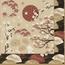 20 Servietten Kimono Asiatische Natur Fächer Kirschblüten Exotisch Deko 33x33cm Alle Fächer price