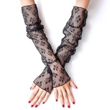 Ice Silk Lace Arm Sleeves for Women UV Protection Sleevelets Summer Wear Damen-Arm Sleeves price