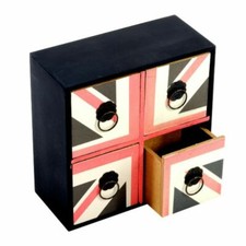 Büro Organizer, Aufbewahrungsbox, 4er Set Schubladen Union Jack Design Büro-Drawer Unit price