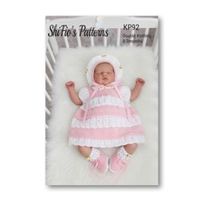 Strickanleitung für Spitzenlagen Baby Kleid, Mütze & Stiefel KP92 Mädchen-Babybooties price