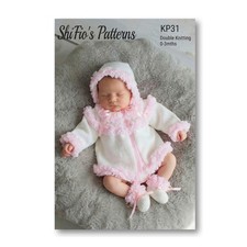 Strickanleitung für Baby Loopy Matinee Jacke, Mütze und Stiefel, DK, KP31 Mädchen-Babybooties price