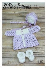 Häkelanleitung für Babys Jacke, Mütze und Stiefeletten, 0-3 Monate, UK-Bedingungen CP14 Mädchen-Babybooties price