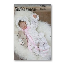 Häkelanleitung Baby Matinee Jacke, Hose, Mütze & Stiefel, UK-Bedingungen CP10 Mädchen-Babybooties price