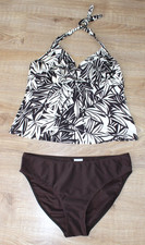 🤎 moderner Tankini Neckholder 46 braun Blumen Bikini 🤎 Tankini price