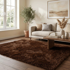 Fluffy Hochflor Shaggy Teppich Dunkelbraun Babyzimmer Teppich price