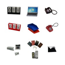 Miniatur Büro-Zubehör Laptop Telefon Kalender Klebefilm Abroller Wichtel Laptop-Zubehör price