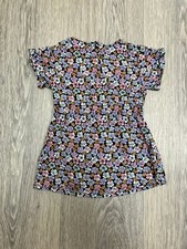 H&M Kleid Mädchen 2 Jahre Blumenmuster schwarz Kurzarm Gummibund weich 100% Viskose Mädchen-Tunic price