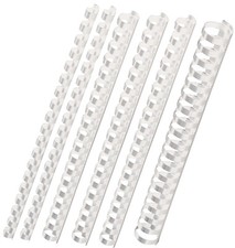 100 Binderücken weiß, SET  mit 6 - 8 - 10 - 12 mm, Plastikbinderücken Sortiment Bindegerät price