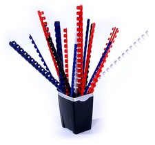 100 Binderücken schwarz, SET mit 6 - 8 - 10 - 12 mm, Bindespiralen Plastik Bindegerät price