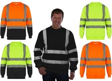 Hi Vis Sweatshirt reflektierend Sicherheitspullover Fleece Rundhals Arbeitskleidung PSA Herren UK Fall Protection Equipment price