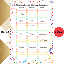 Geburtstagskalender Planner Kalender 2er Set Din A4 Jahresunabhängig Geburtstag Planner price