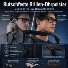 Silikon Bügelenden Anti-Rutsch für Ray-Ban Meta Gen 2 Smart Glasses Schwarz Paar Smart Glasses Zubehör price