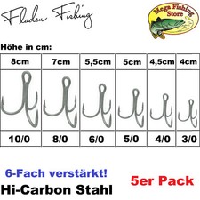 FLADEN Meeres Drillinge Meereshaken - Norwegen Haken / Drilling Waller - 5 STÜCK Drills price