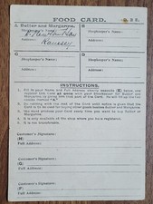 1920 Ministerium für Ernährung Butter und Margarine Rationierung Karte für Major, Gt Whyte Butter und Margarine price