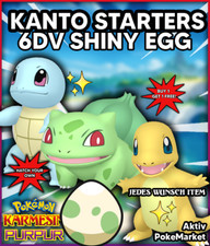 KANTO STARTERS EGGS ✨ SHINY 6DV ✨ Pokemon Karmesin und Purpur Lvl 1 B1G1 FREE! Eggs price