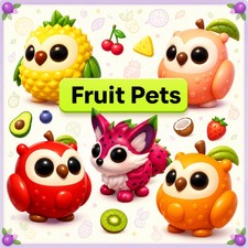 Adopt me FRUIT PETS OWL FOX PINEAPPLE/PEACH/CLEMENTINE/APPLE DRAGON FRUIT FOX Eggs price