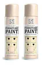 2x Kreide Finish Möbel Sprühfarbe Aerosol Smooth Touch Matt Finish DIY 400ml Clotted Creme price
