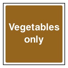 Nur Gemüse Schild oder Aufkleber | FOOD0096 Vegetables price