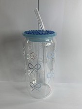 Glas Libby Dose handdekoriert, 16oz perfekt für Eiskaffee, Eiswasser & G&T. Iced Coffees price