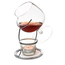 Brandy Cognac Schnüffler WÄRMER Glas & Ständer Geschenkbox Set Becher Trinkbar Traditional Beverages price