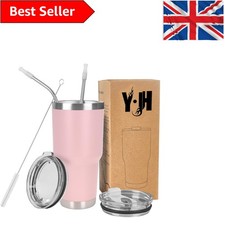 Modischer 30 Unzen Vakuum Isolierter Becher mit Strohhalmen & Bürste - Geschenkfertig Rosa Cold Powdered Drinks price