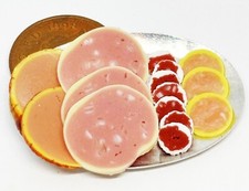 Puppenstube Tablett geschnitten Feinkost Fleisch Metzger Maßstab 1:12 Miniaturen Tumdee Deli Meats price
