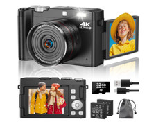 4K Digitalkamera 64MP Autofokus, Videoaufnahme, Webcam Anruf, 2 Akkus gratis Video Camera Batteries price