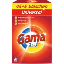 Gama Waschpulver Universal 3in1 für 50 WL Waschmittel 3kg (1er Pack) Waschmittel price