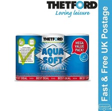 Thetford Aqua Soft Chemie Toilettenpapier Tissue 6 Rollen Mega Pack Kassette Potti Toilet Paper price
