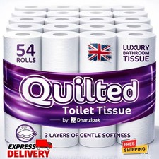 54 Rollen 3-lagiges Premium gestepptes Toilettenpapier | Großzügige Länge pro Rolle Toilet Paper price