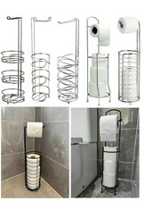 TOILETTENPAPIER 4 ROLLEN HALTER STÄNDER FREISTEHEND TASCHENTUCHSPENDER AUFBEWAHRUNG CHROM Toilet Paper price