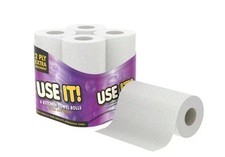 USE IT Küchenrollentuch 24 Rollen | starke weiße Papierhandtücher | Großpackung Paper Towels price