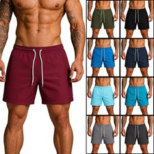 Badehose Herren Badeshorts Schwimmhose Kurze Badehose Mesh Innenslip Kordelzug Herren-Shorts price