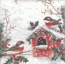 3 Lunch Papier Servietten Napkins (N9-12) Vögel - Vogelhäuschen  Winter Napkin price