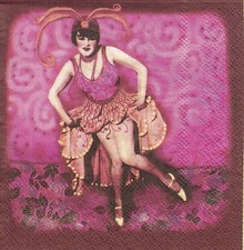 3 Cocktail Papier Servietten Napkins (P4-25) Frau tanzt - 20er- Jahre Napkin price