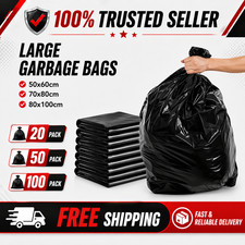100 Stück große extra starke 180 g schwarze Müllbeutel strapazierfähig Müll-/Abfallsäcke Trash Taschen price