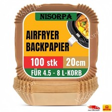 100x Backpapier 20x4,5cm für Friteuse Heißluftfritteuse Grill Backofen Air fryer Backpapier price