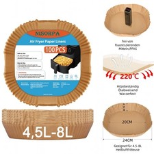 100pcs Backpapier für Heißluftfritteuse 4,5L-8L 100 % Holzstoff Airfryer 20-24cm Backpapier price