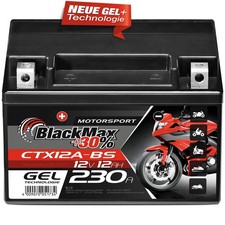BlackMax YTX12A-BS Motorradbatterie GEL 12V 12Ah YTZ12S 51013 CTX12A-BS YT12A-BS Batterie price